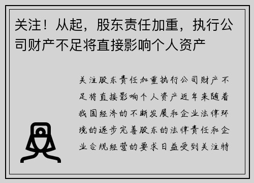 关注！从起，股东责任加重，执行公司财产不足将直接影响个人资产